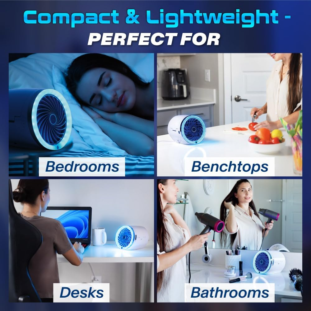 Arctic Air Ice Jet Powerful, Ice Infused Air Cooler, Multi-Directional Air Vents, 3 Speeds, Quiet Operation