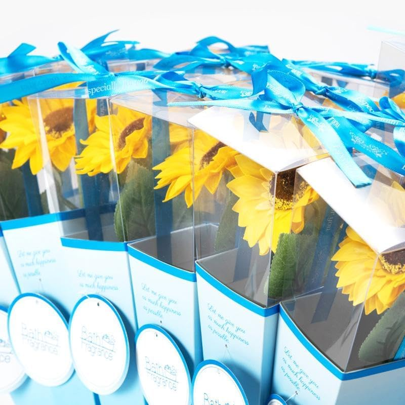 Q-FLA 769009 Soap Flower Bath Salt, Bath Salt, Sunflower, Kelly, Yellow, Mother'S Day Gift image number 2