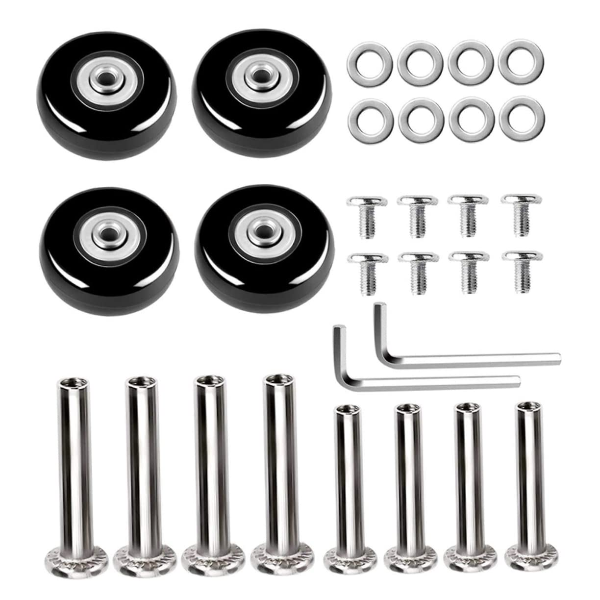 CHILDWEET Luggage Wheel Replacement Kit Rubber Sturdy Caster for Suitcase Repair with High Load Capacity and Quiet Operation for Travel Bags image number 6