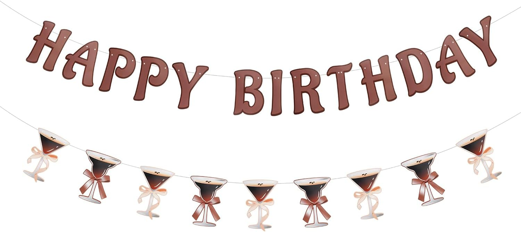 Tinoaly Espresso Martini Party Banner, Assorted Colors, Paper, Rectangular, Banners image number 4