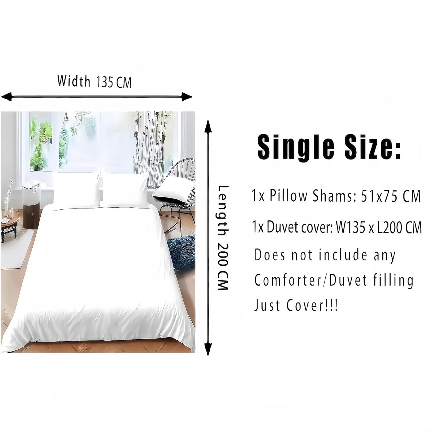 Tabeskly Kids Girls Bedding Set Single, Rainbow Cute Soft Zipper Childrens Full Bed 3 Piece Cover Duvet Quilt Covers and Pillowcases - Small Mildly Cosy Budget Bedclothes 135&times;200Cm image number 2