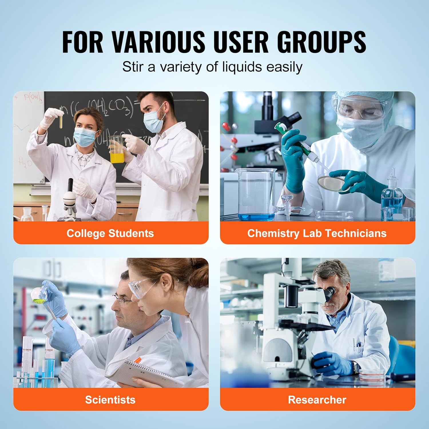 VEVOR Magnetic Stirrer, 0-2000 RPM Stir Plate with Adjustable Speed Knob, 3000Ml Plate Stirrer Kit, Stir Bar Included image number 6