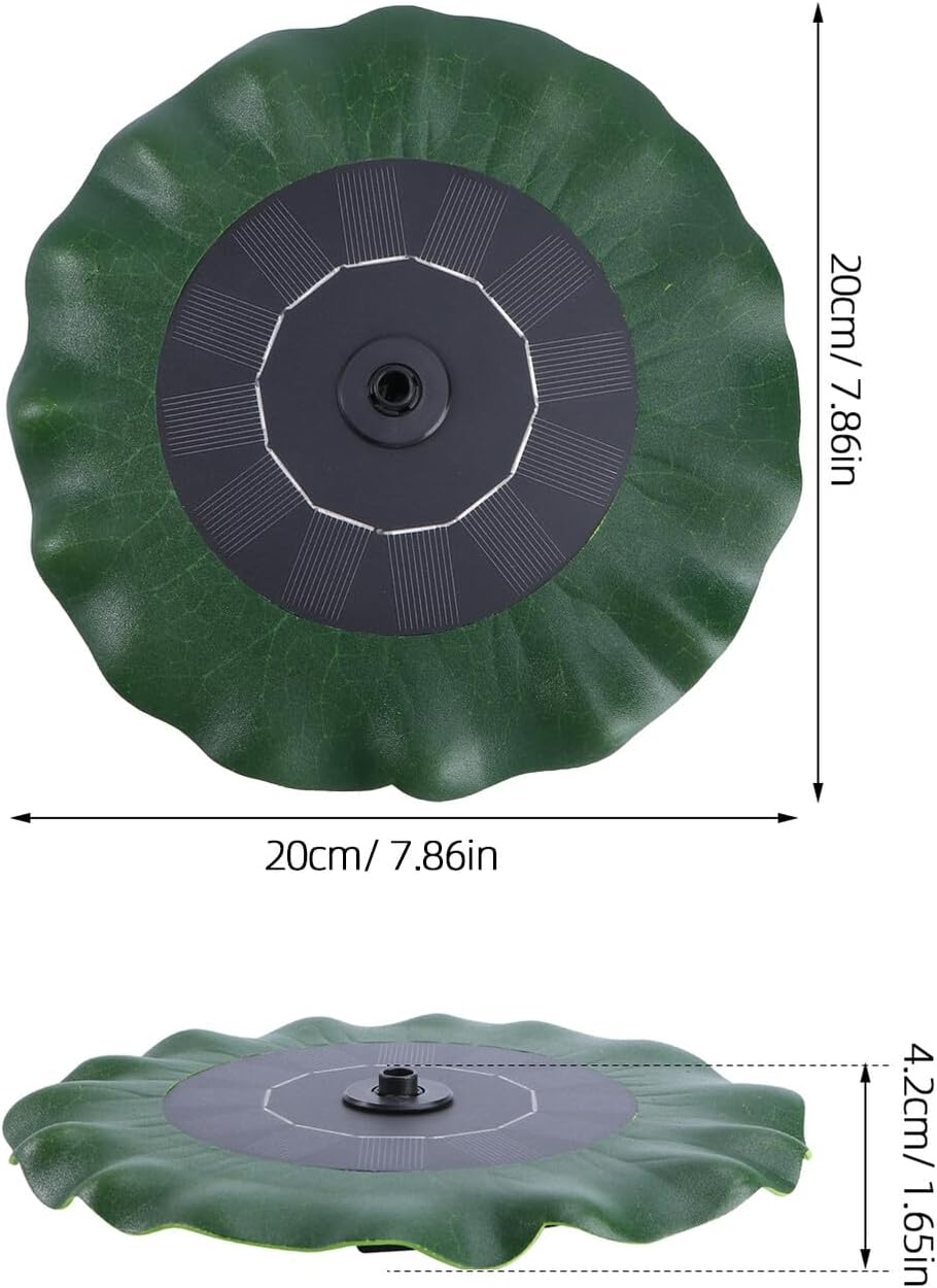 Lotus Leaf Shape Floating Solar Fountain Pump DC Brushless Solar Water Pump for Garden Pool Pond Outdoor Water Fountain Green AS180 0814B image number 1