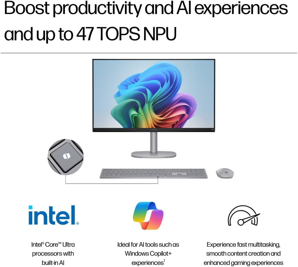 HP Omnistudio X All-In-One Desktop PC, 32" 4K IPS Display, Intel Core Ultra 7 Processor, Intel Arc Graphics, 16GB DDR5 RAM, 1TB SSD, Windows 11 Home, 5MP IR Camera, B&O Audio, BD0R6PA image number 4