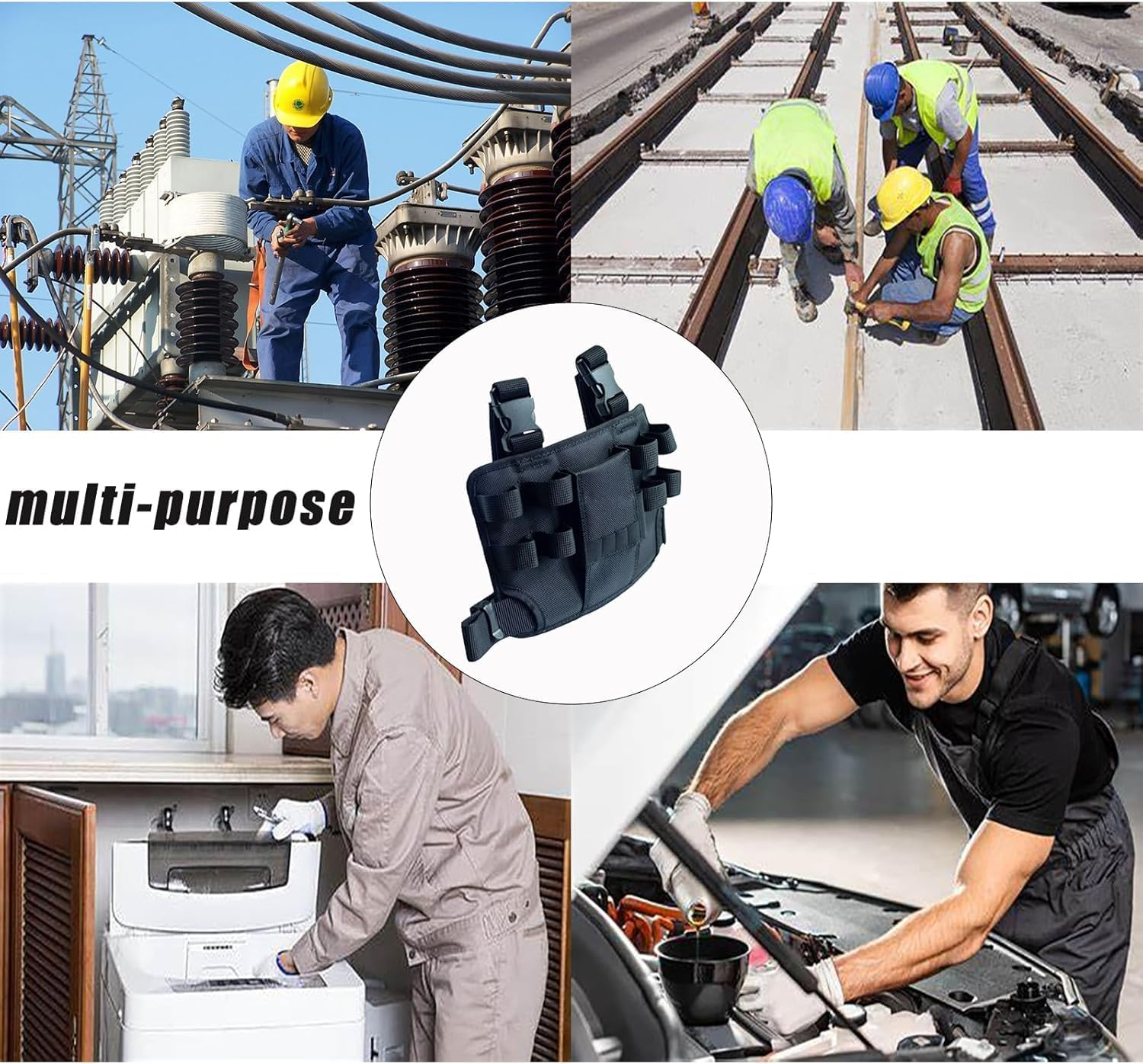 Liyquint 1Pcs Holster Z Tool Pouch,Electrician Tool Pouch,Repair Tool Bag around Your Leg,Repair Tool Bag Holster,Tool Pouch with Belt Clip for Carpenters, Electricians Diyers image number 2