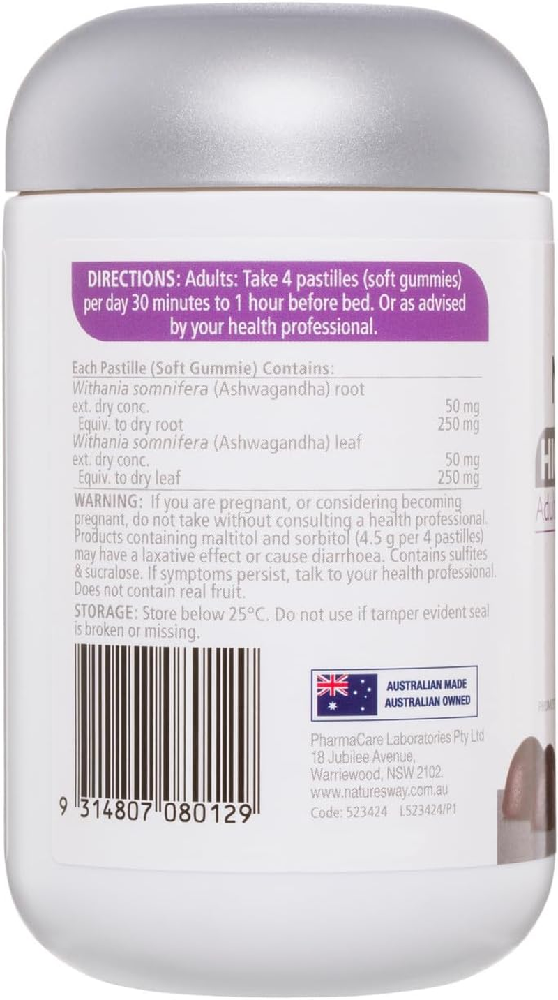Nature'S Way High Strength Adult Sleep Ashwagandha Sugar Free Vita Gummies 40 Pastilles image number 2