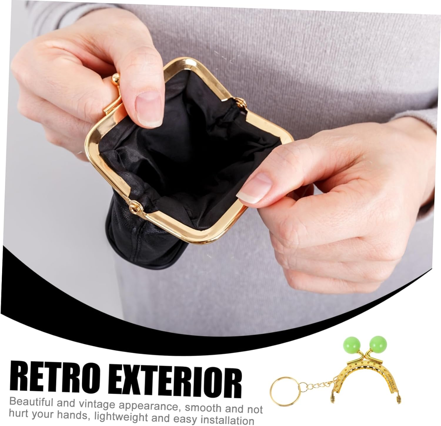 CORHAD 10Pcs Keychain Wallet Purse Clasp Frame Metal DIY Handbag Frame for Bag Handle Replacement Wallet Key Chain Purse Clasp Lock image number 5