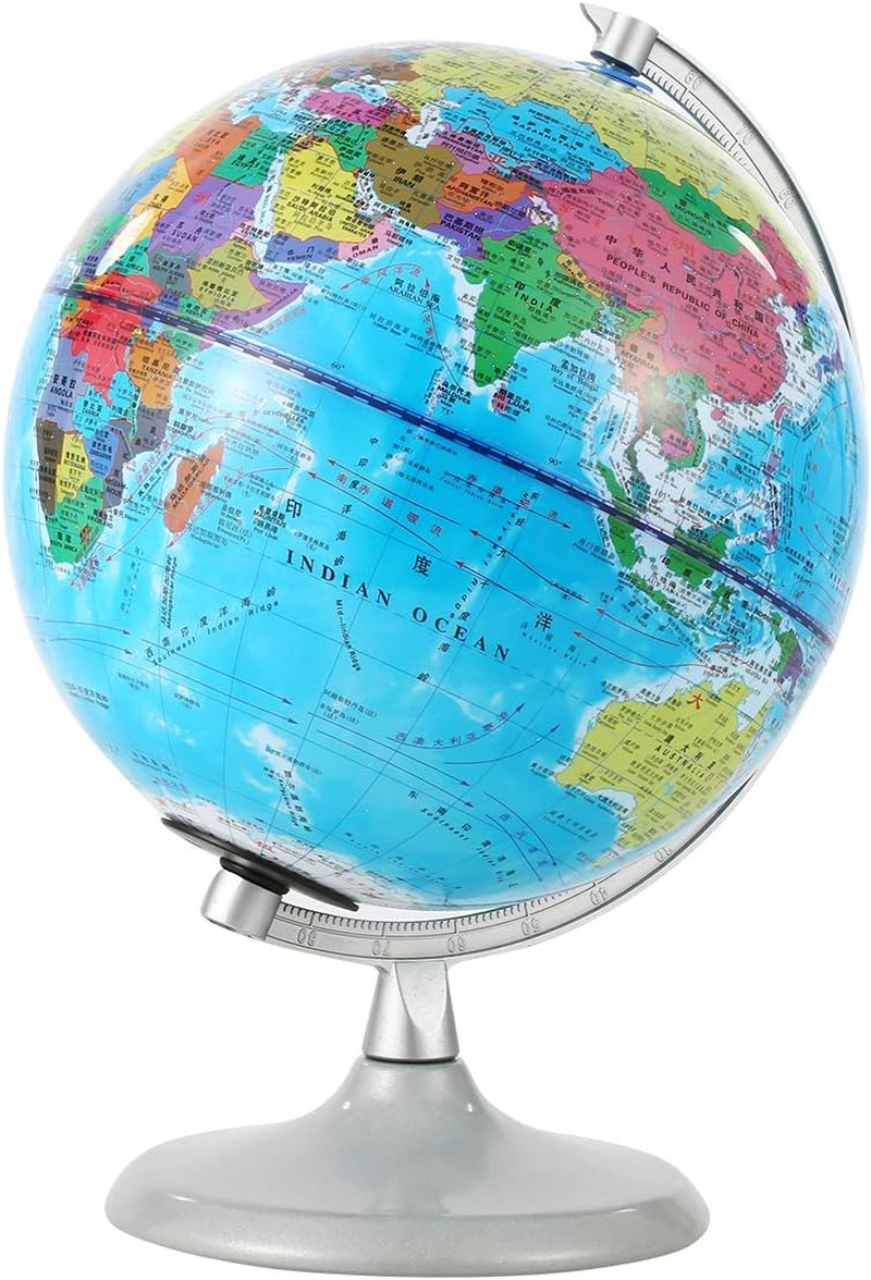 Sh-Ruidu 20Cm World Globe with Night Light, Standing Educational Geographic Globe with Boundaries City Locations(Chinese-English) image number 4