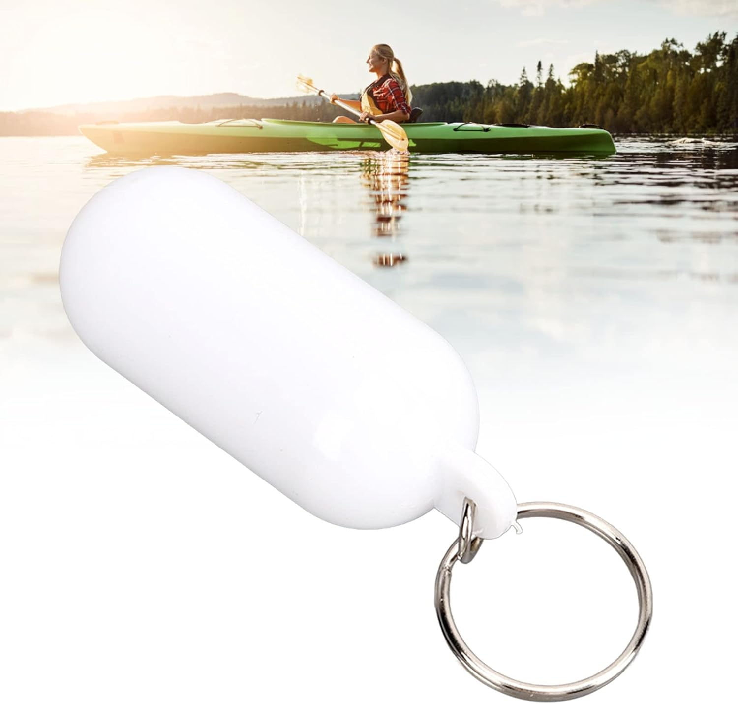 Floating Boat Keychain Key Float, 5Pcs Plastic Shape Waterproof Key Chain, Float Key Ring for Boating, Fishing, Sailing and Outdoor Sports, Water Sports and Boating Parts (White)