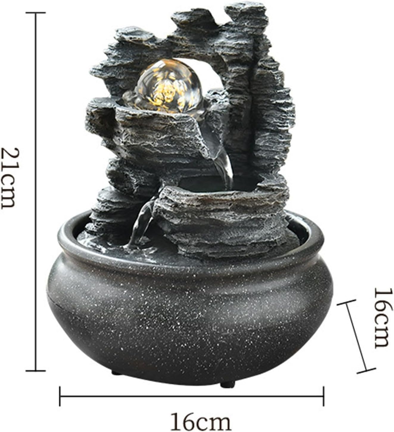 Weilaikeqi Indoor Waterfall Fountain Tabletop Fountain with Scene Light Water Fountain for Yoga, Style G image number 1