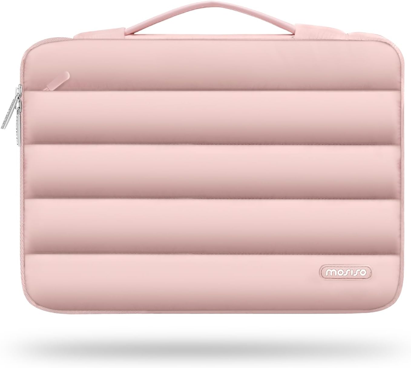 MOSISO 360 Protective 15-15.6 Inch Laptop Case, 16 Inch Puffy Laptop Sleeve Compatible with Macbook Pro 16, HP, Dell, ASUS, Acer, Lenovo Notebook Computer,Polyester Horizontal Side Open Bag, Brown