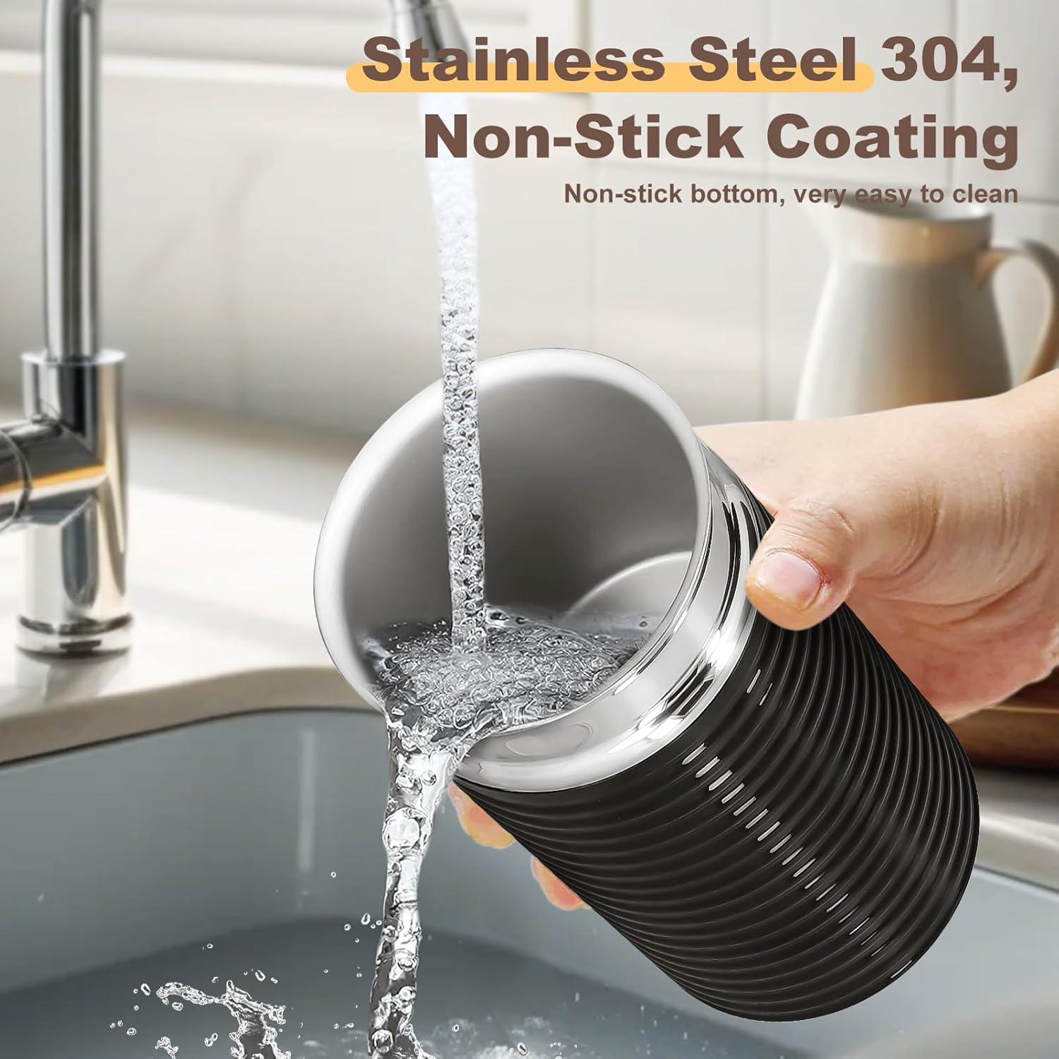 Youngly 4 in 1 Electric Multifunction Milk Frother Steamer Soft Foam Cafe Coffee Latte image number 3