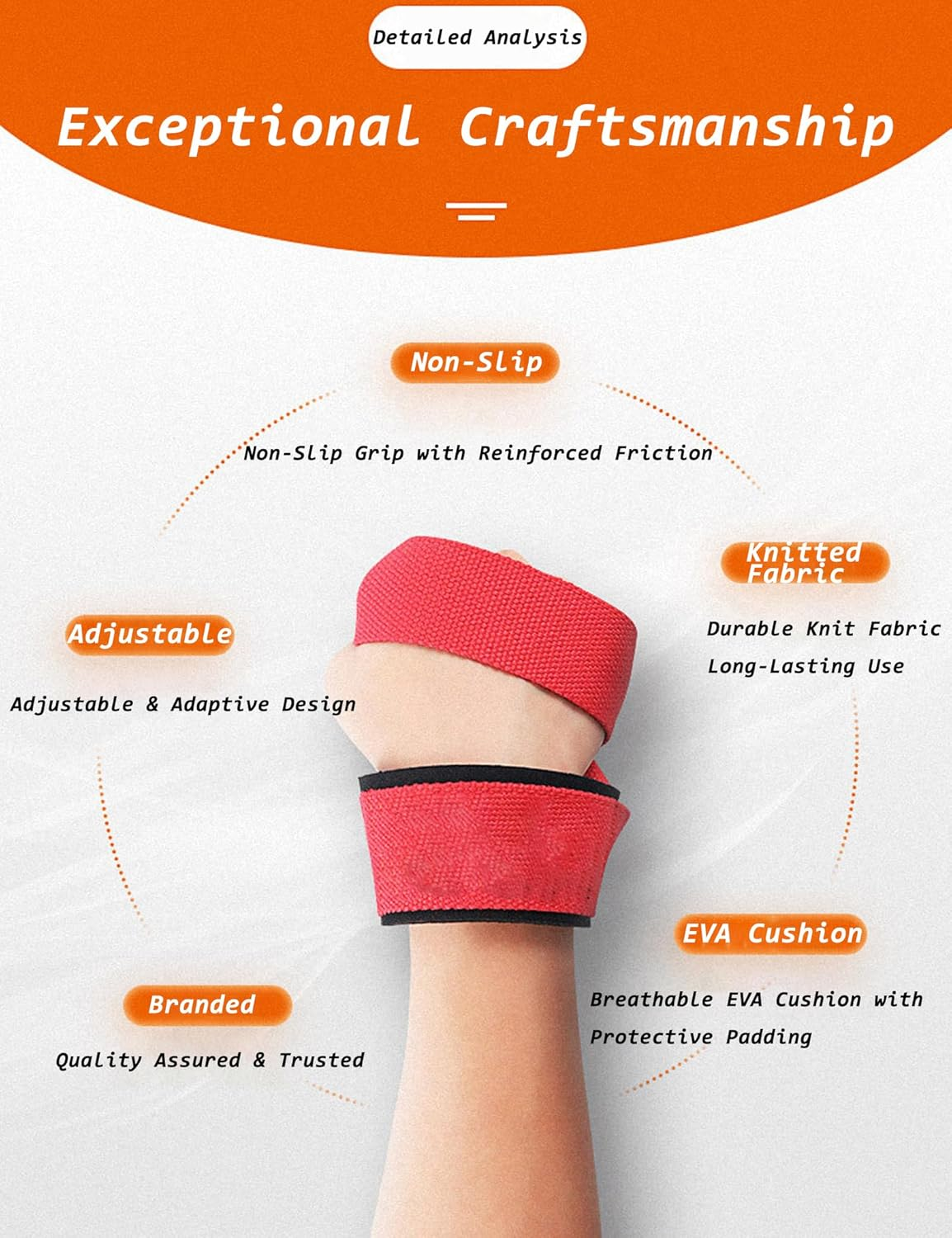 Wayfurr Lifting Straps &ndash; Durable Cotton Wrist Straps with Padded Support & Adjustable Ankle Straps for Cable Machine, Deadlifts, Rows & Strength Training image number 5