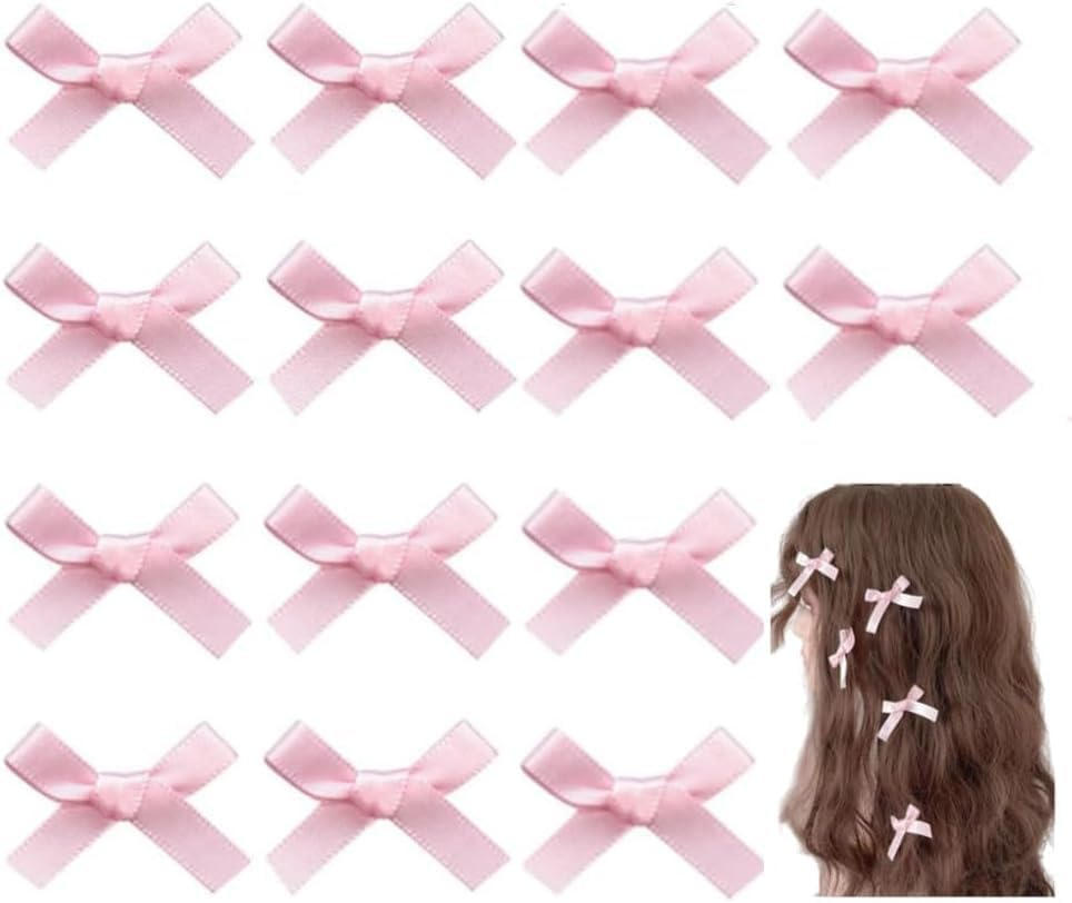 Bows for Girls, Small Hair Bows Mini Hair Clips, WADY 20PCS 1.18 Inch Hair Bows for Girls Grosgrain Ribbon Toddler Hair Accessories with Alligator Clips for Toddlers Baby Girls Kids (Pink)