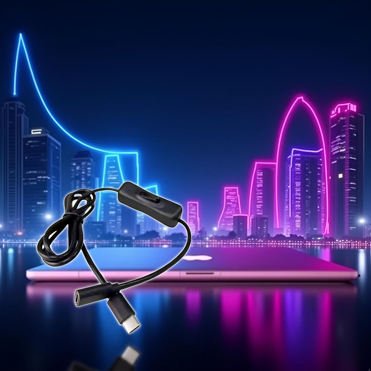 Black USB C Extension Cable with On/Off Switch Perfect for Charging and Data Transfer on Any Type C Device Type C Male to Female Cable Home Audio Accessories Cables and Interconnects image number 1