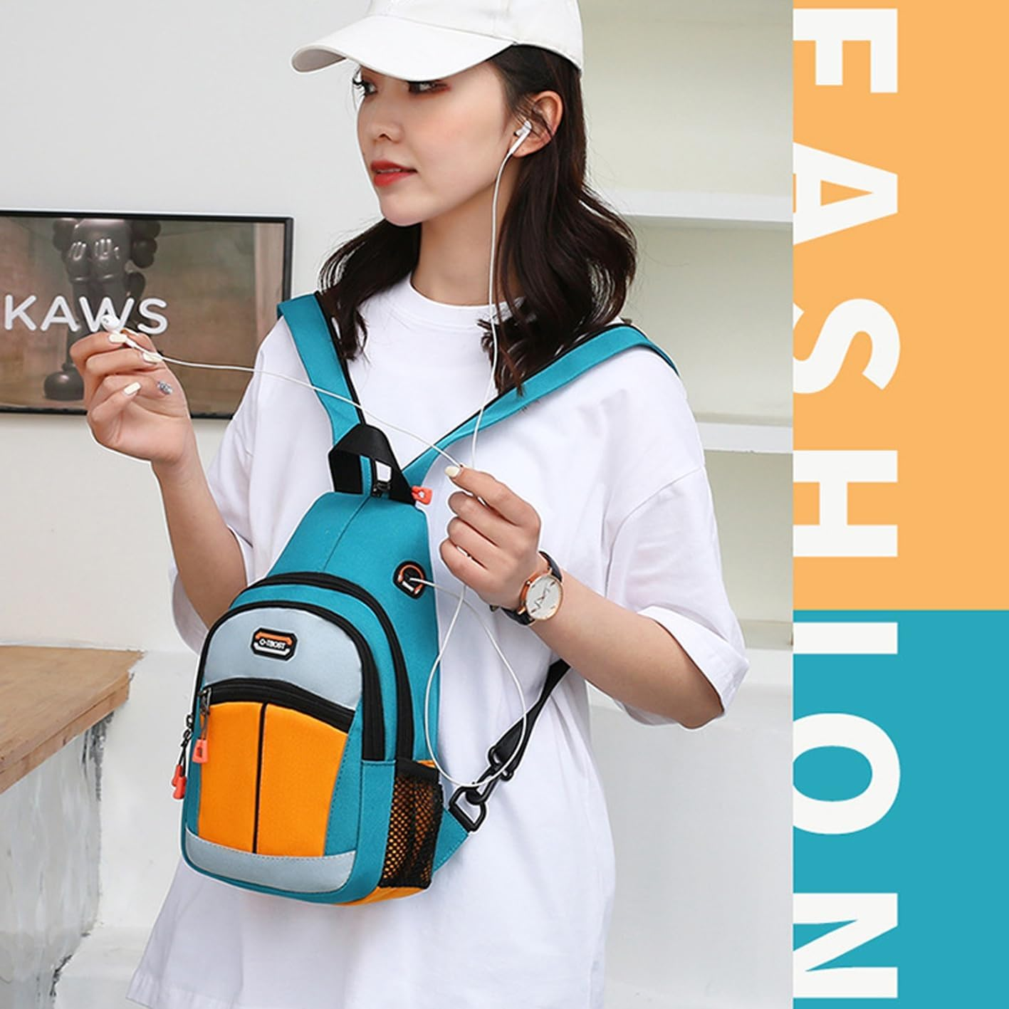 O-TBOST 3 Ways Backpack Purse for Women Convertible Sling Crossbody Bag Waterproof Travel Daypack - Beige image number 2