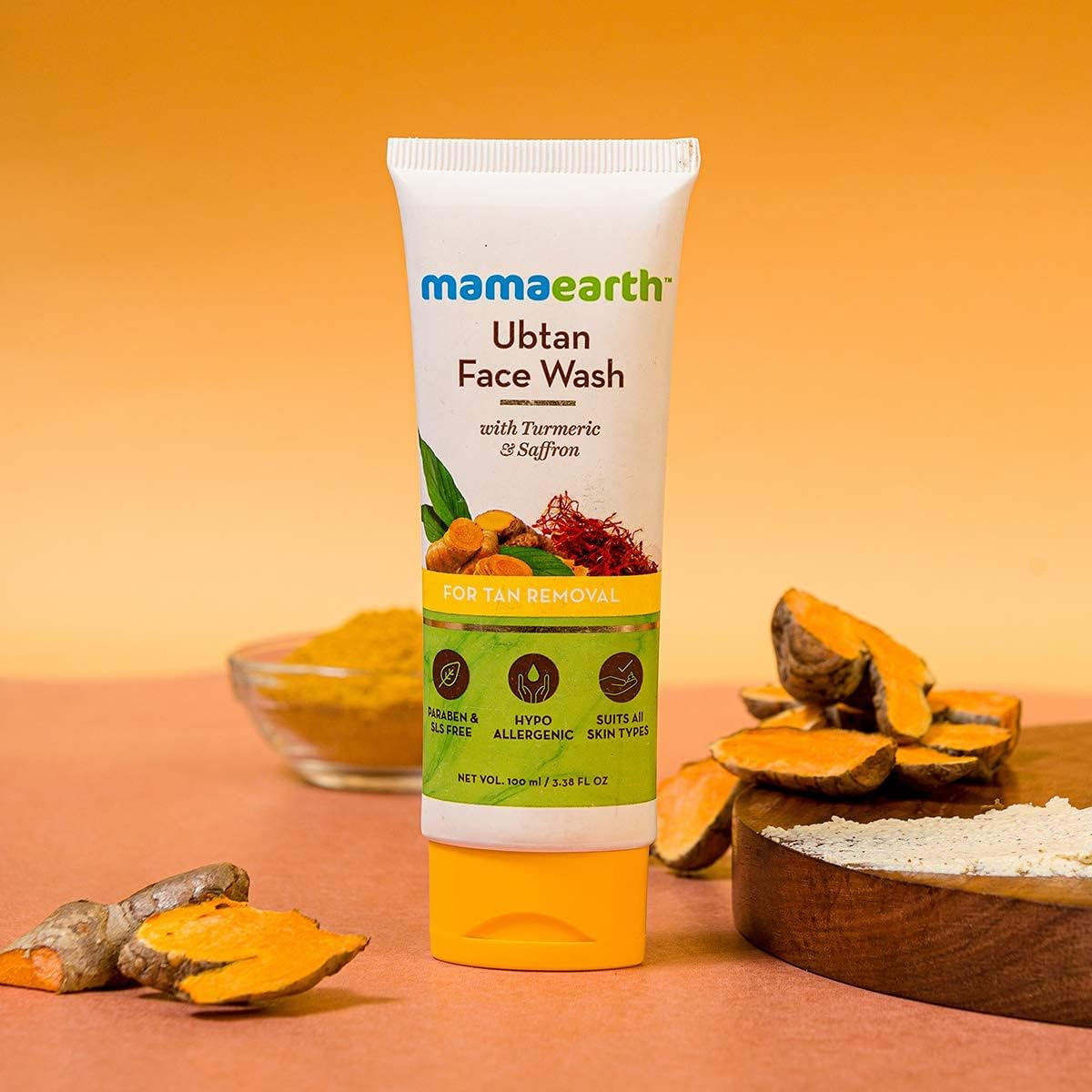 Mamaearth Ubtan Natural Face Wash with Turmeric & Saffron Skin Brightning 100 Ml image number 3