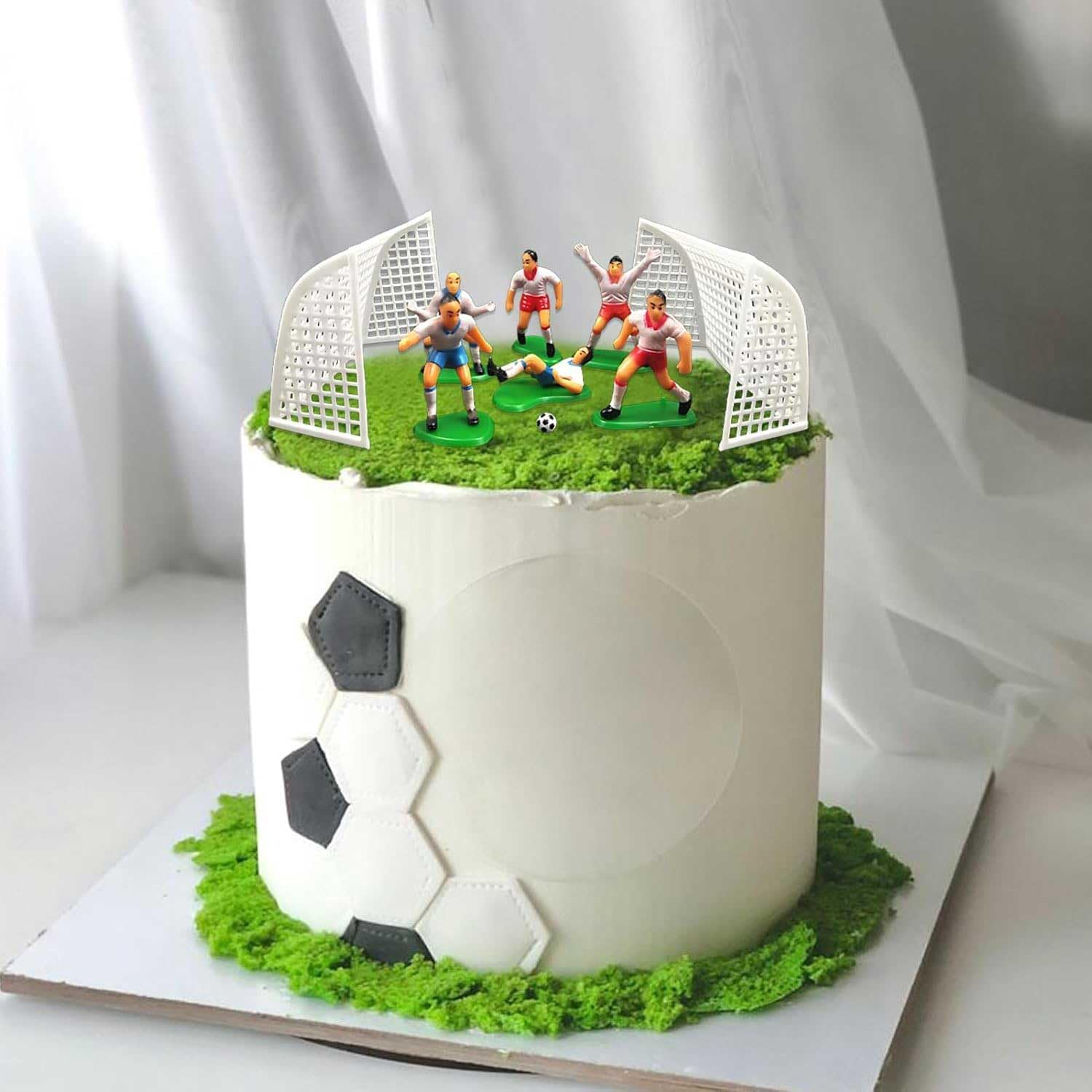 8 Pcs Soccer Cake Topper, Players Toys Football Decorations for Party Theme, Men Boy Birthday Cupcake Topper image number 2