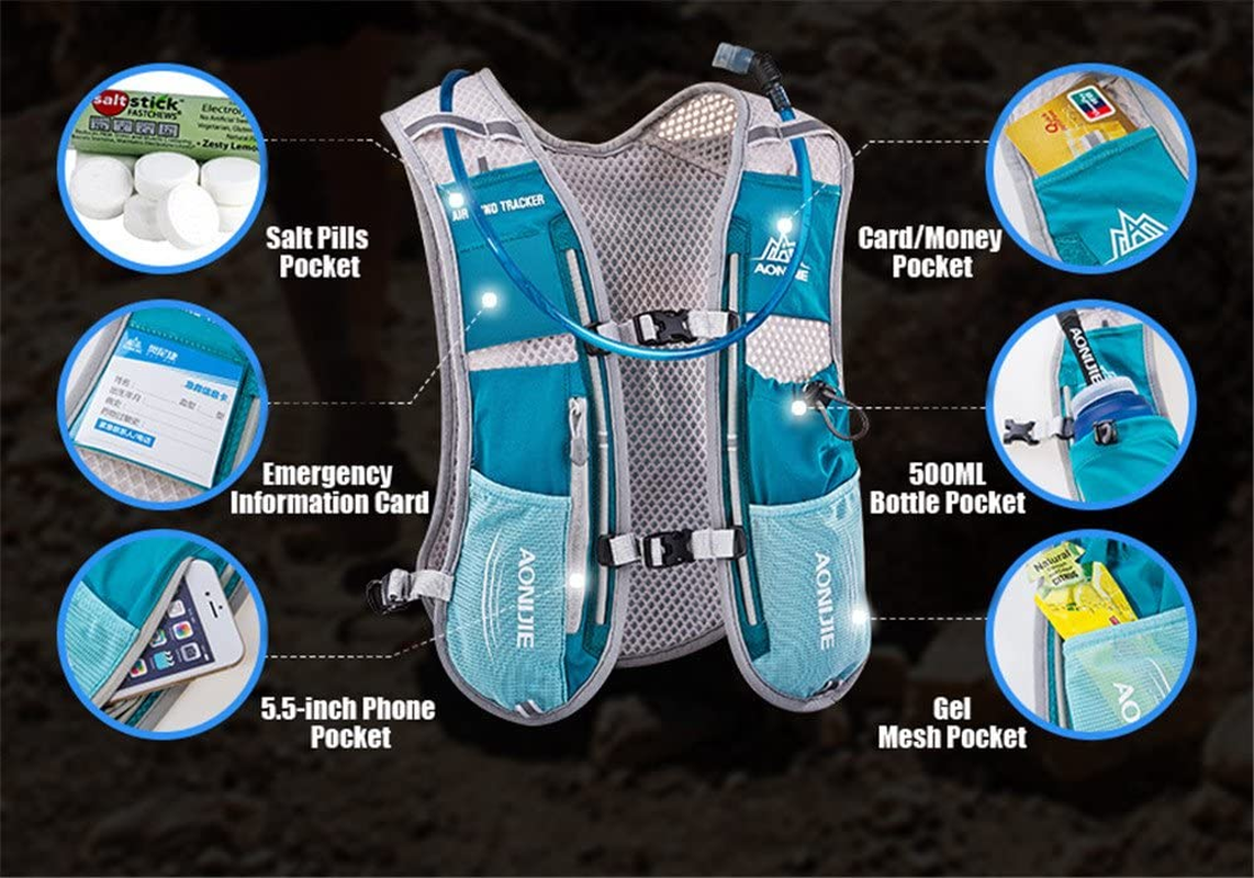 AONIJIE 5L Outdoor Sport Multifunctional Camping Backpack Cycling Running Climbing Hiking Hydration Vest Pack image number 3