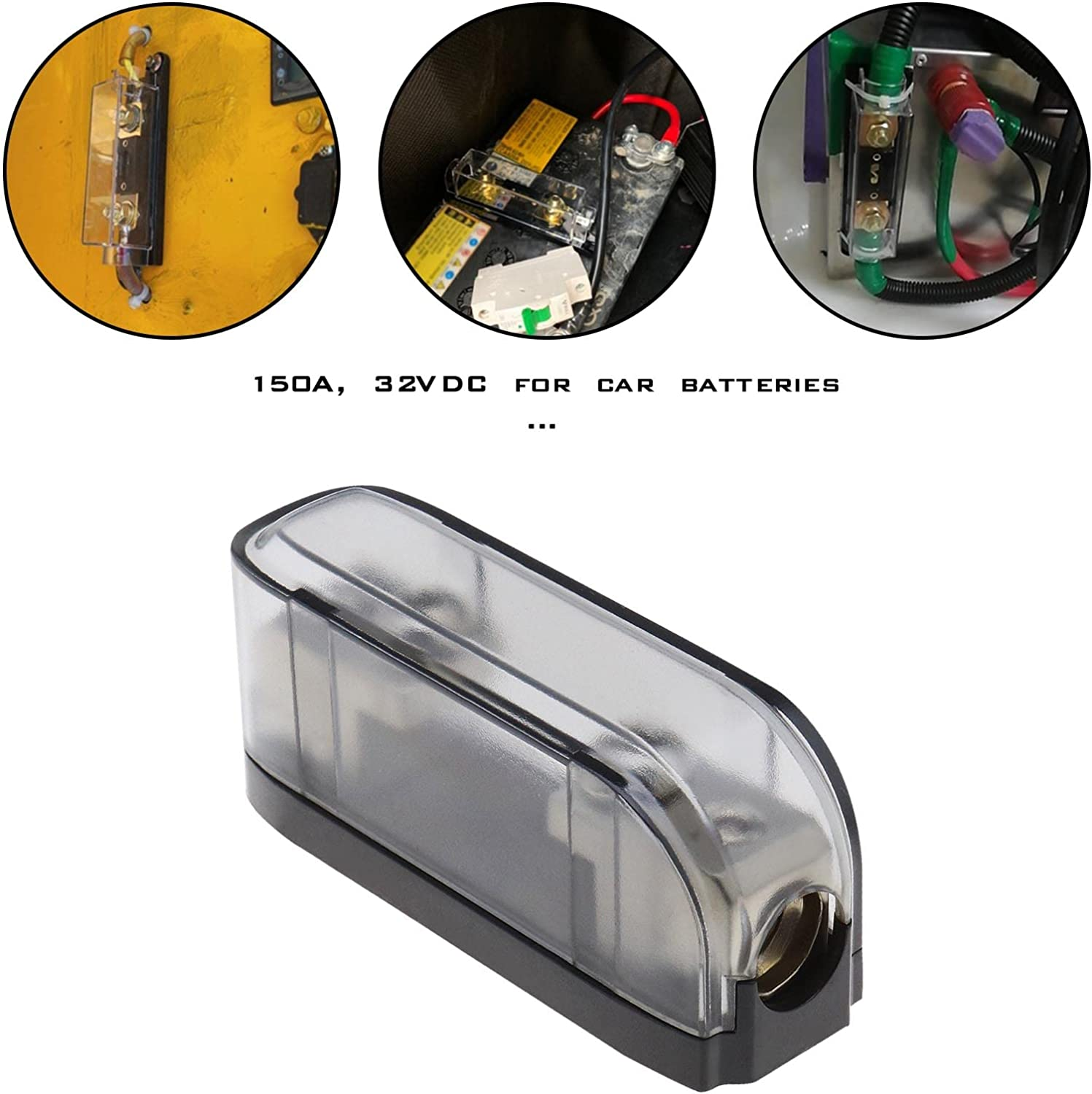 SING F LTD 2PCS Mini ANL Fuse Box Holder Fuse Base Block for Electronic Electrical Power Charging Car Audio RV Audio Modification 150A 32VDC image number 6