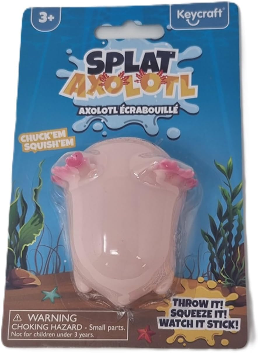 Keycraft Splat Axolotl Toy, Squishy and Stretchy Fun, Toss It and Watch It Stick, Cute and Portable Novelty Toy, Stress-Relief Companion for Kids and Adults, Soft and Squeezable, Ages 3 and Up image number 2