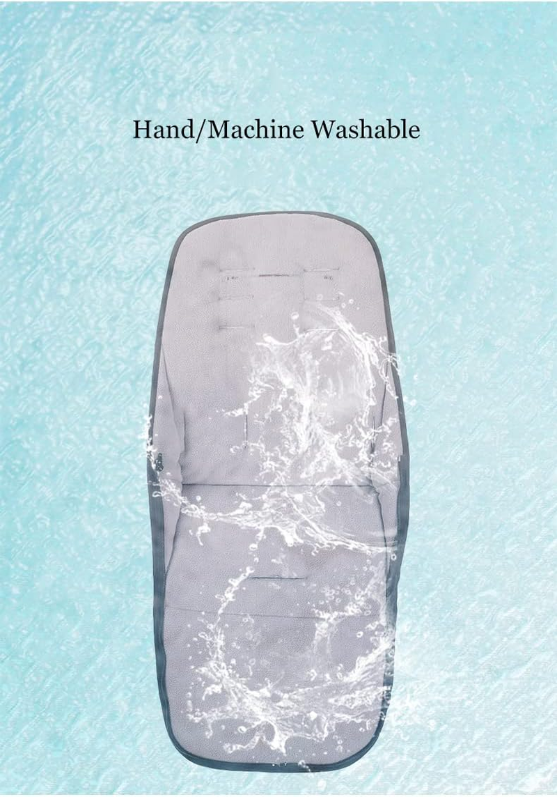 Universal Pushchair Footmuff Fleece Lined Stroller Pram Waterproof and Windproof 2 in 1 Foot Cover Winter Warm Detachable Baby Stroller Liner Infant Toddler Buggy Thicken Sleeping Bag with Dual-Zips - Grey image number 7