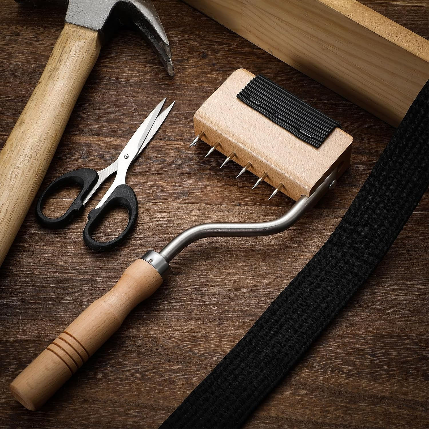 Cinnvoice Gooseneck Webbing Stretcher Upholstery Tool Gooseneck Webbing Stretcher Stretching Tool Handy to Catch the Close to Frame with Plenty of Leverage