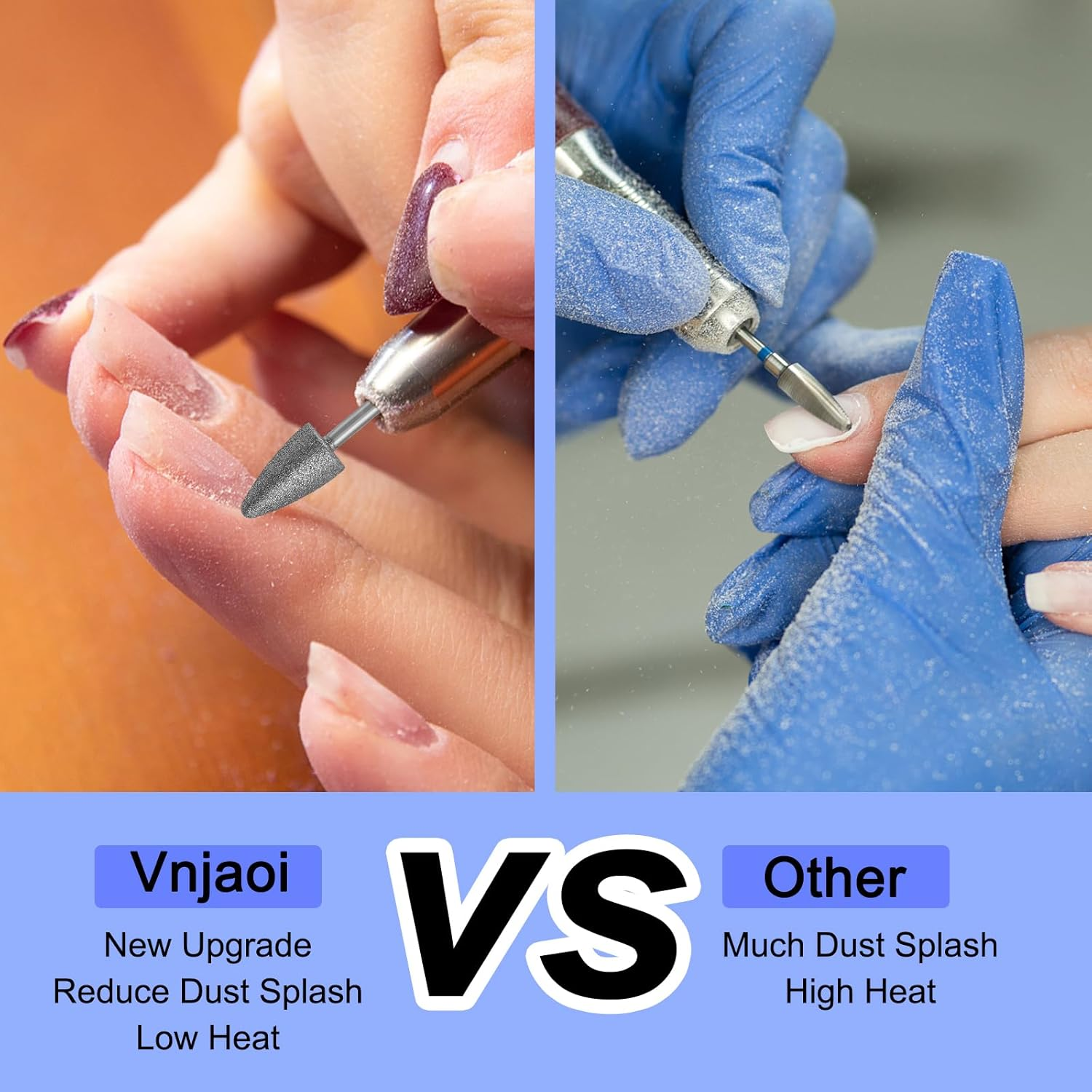 Vnjaoi Diamond Nail Drill Bits Safety Cuticle Drill Bit Nail Buffer Bit Pro Russian Electric File Bits for under Nail Dead Skin Cleaning Cuticle Remove Nail Art Design Manicure and Pedicure (Medium) image number 6