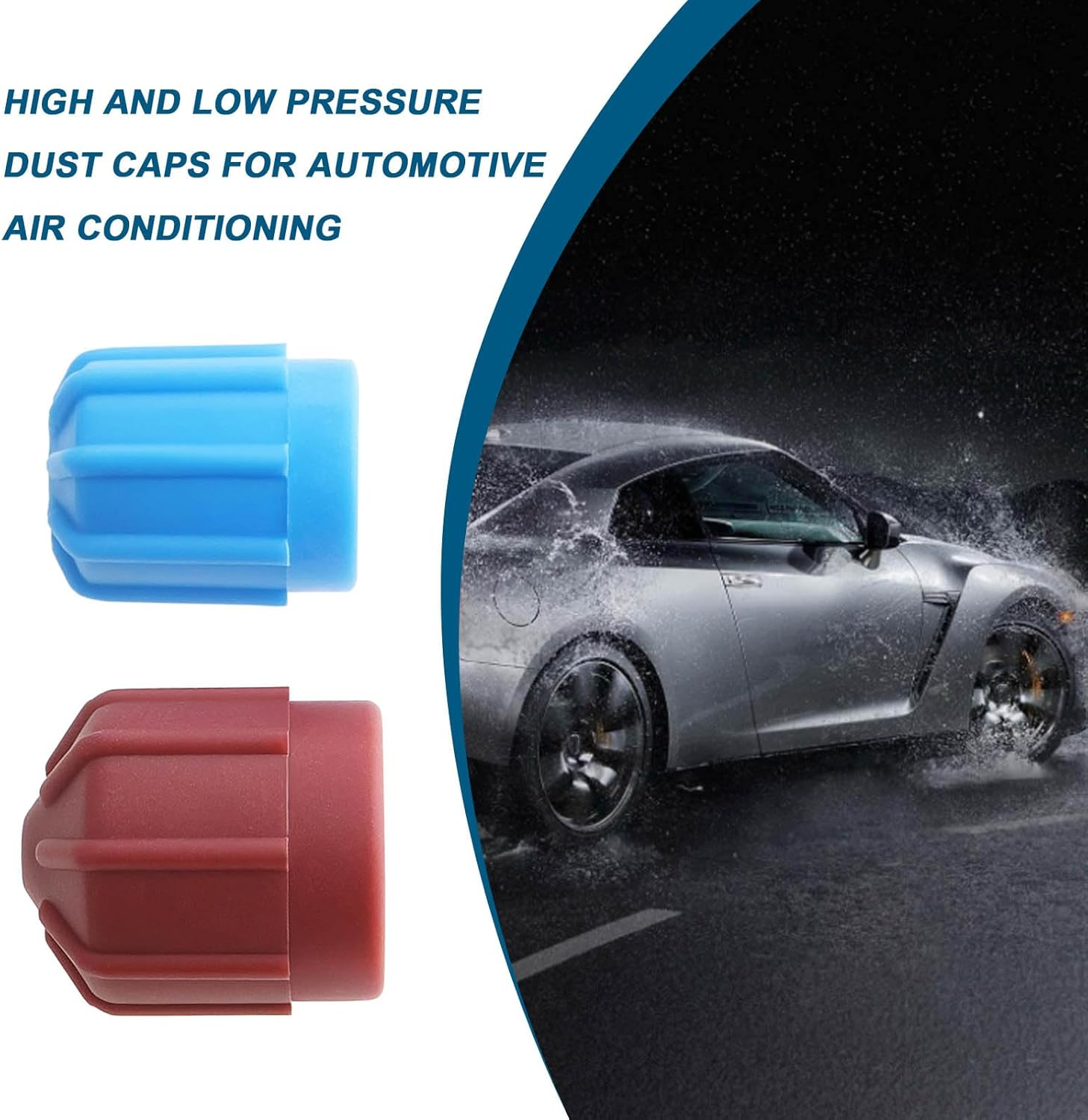 VGOL 6Pcs R134A Car AC Air Conditioning Cap High/Low Pressure Air Conditioning Valve Cover Suitable for M8 M9 M10 Valve