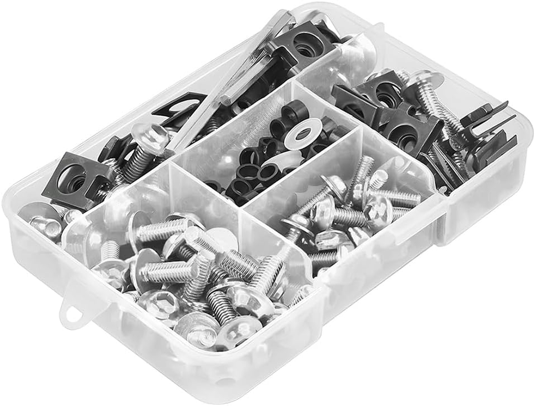 AICEL 177 Pcs Motorcycle Fairing Bolt Kit, Colorful Fasteners Bolts Nut Clips Set, M5 M6 Aluminum Motorcycle Windscreen Screws, Fixing Sportbike Bolts Fairing for Most Motorcycle