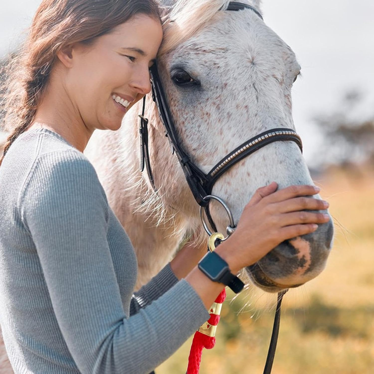 Gihioue Horse Lead Rope, 6.5Ft Long Cable with Push Button - Training Lead, Long Rope, Pet Accessories, Dog Lead image number 5