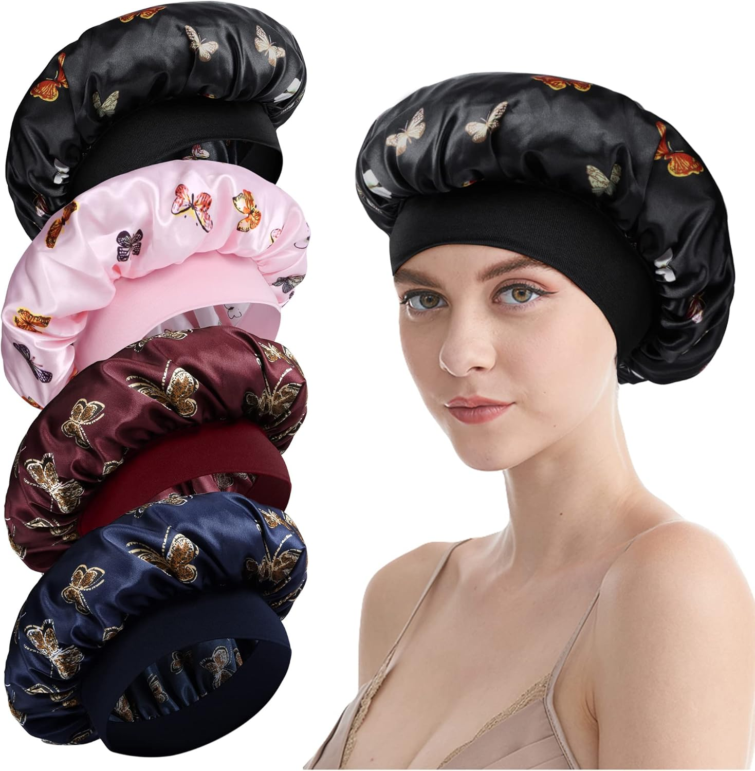 Hair Bonnet for Women &ndash; Soft Breathable Hair Cap Shower Caps for Braids Natural Hair
