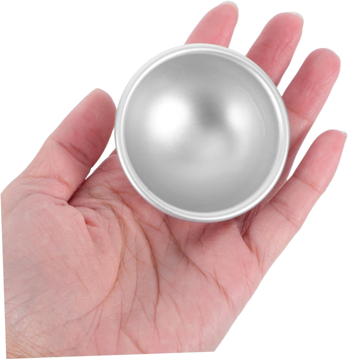 SEWACC 12Pcs Semi-Sphere Aluminum Molds Bath Bomb Molds for DIY Bath Salts Salt Craft Projects image number 1