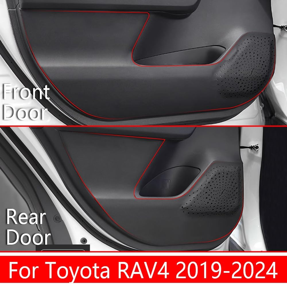 LUNQIN Car Door anti Kick Pad for 2019 2020 2021 2022 2023 2024 Toyota RAV4 Accessories Protector Mat Dirty Collision Stickers Inner Decorative image number 5
