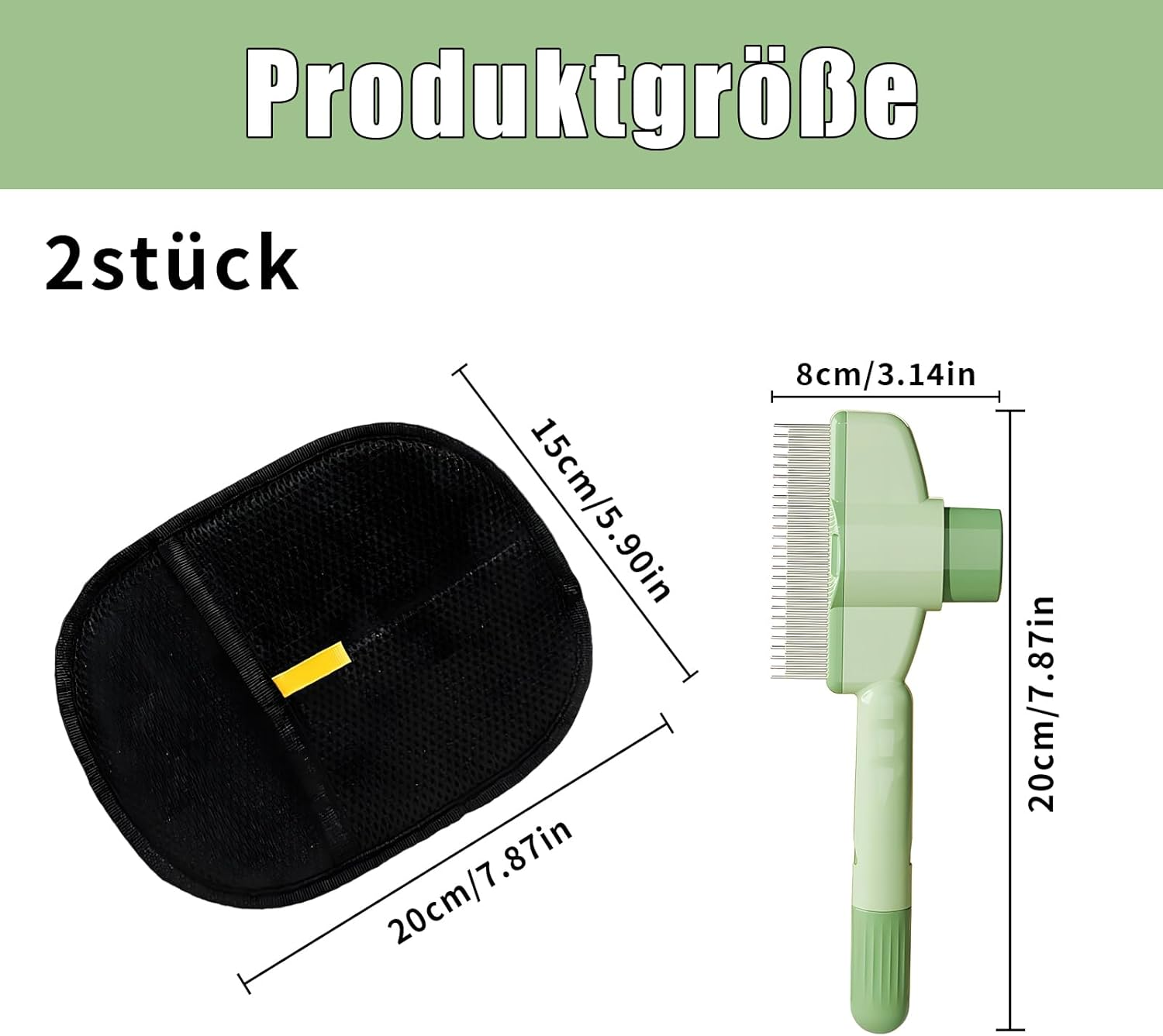 Set of 2 Fellblitz Cat Brush and Pet Hair Remover Glove, for Effective Grooming, Fur Flash Brush and Hair Removal Glove for Dogs and Cats, 20 Cm Length image number 2