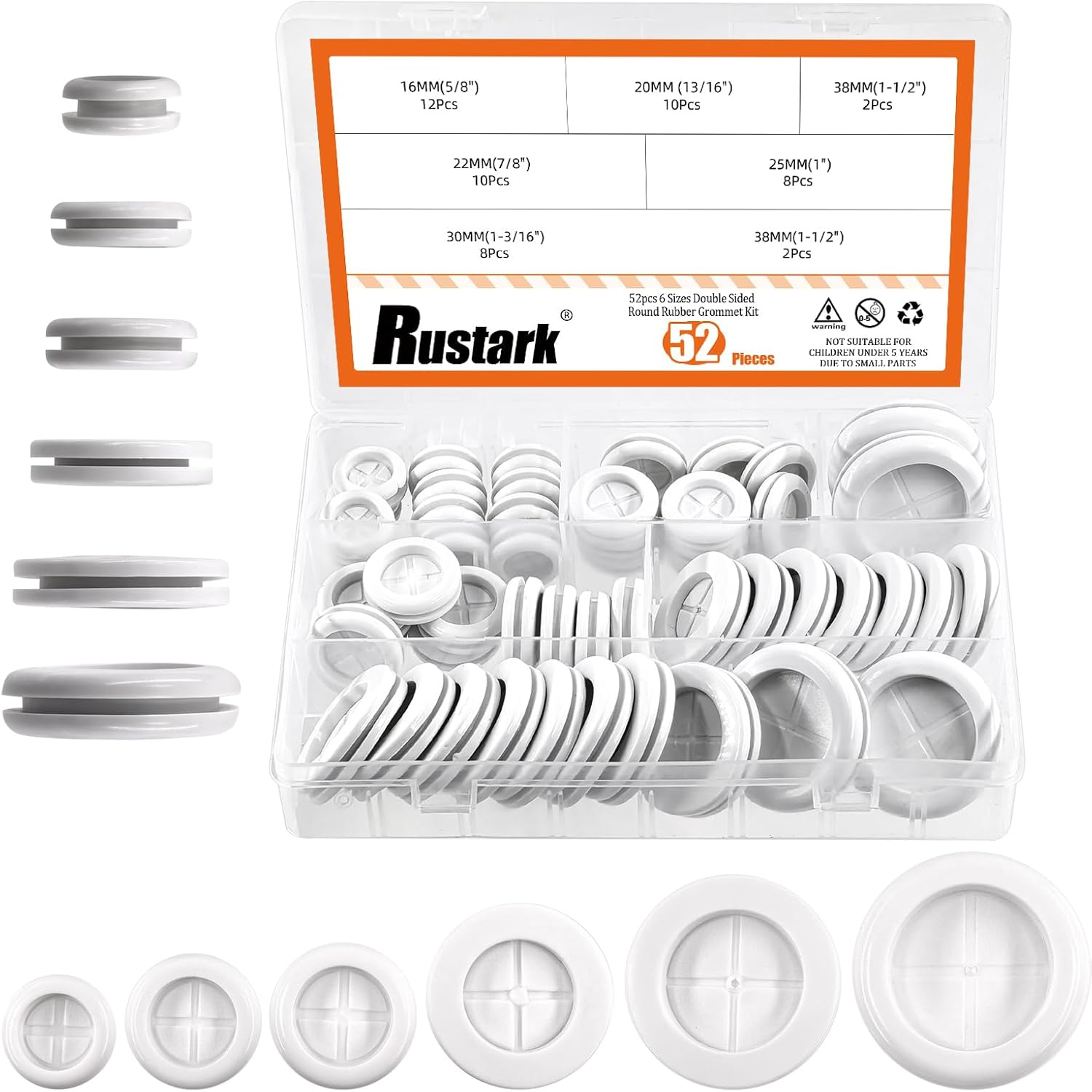 Closed Rubber Grommet Assortment Kit Double Sided Rubber Grommets Hole Plug for Wire Protection Electrical Appliance Cable Drill Hole Firewall (Black, 20Pcs Oval Grommet Kit)