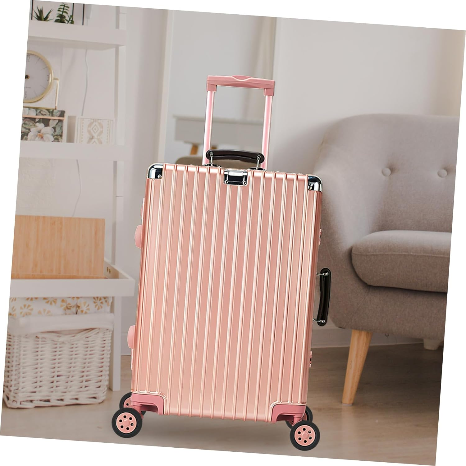KONTONTY 8Pcs Rubber Suitcase Wheel Protectors Luggage Wheel Covers for Travel Suitcase Protectors image number 4