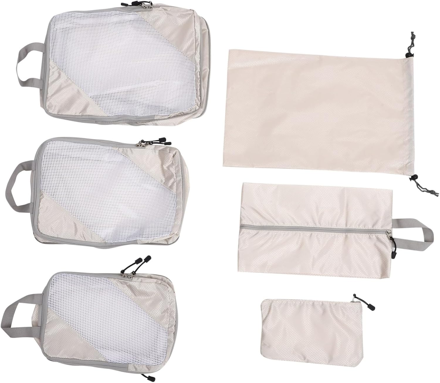 CLISPEED 6Pcs Compression Packing Cubes Travel Stylish Suitcase Organizers with Stain Resistant Design Multi Functional Bags for Clothes Toiletries for Travel image number 2