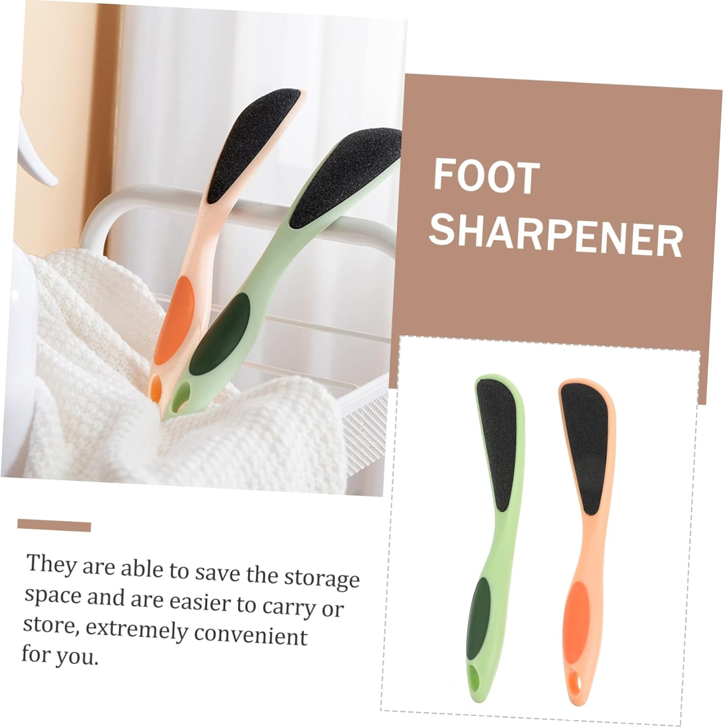 SAFIGLE 2Pcs Professional Pedicure Foot Care Tools for Heels Skin Athlete Foot Treatment Nail Dead Skin Remover Pumice Grinder image number 2