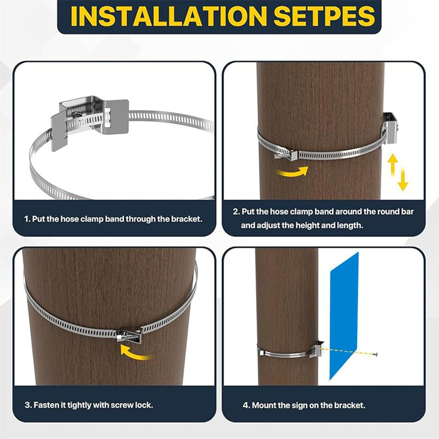 Security Camera Pole Mount - Security Cameras Mounting Rack - Adjustable Heavy-Duty Pole Brackets for Outdoor Indoor House TV Porch Satellite Railing Water Heater image number 1