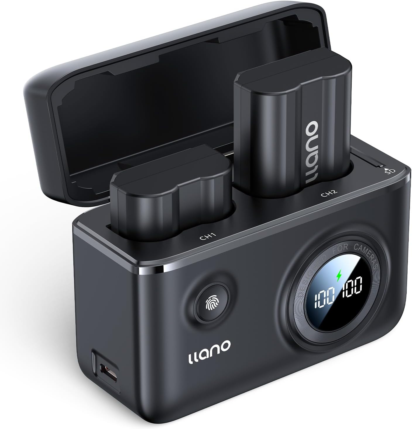 Llano 2-Pack EN-EL15C 2400 Mah Batteries and Fast Charger for Nikon EN-EL15 EN-EL15A EN-EL15B Z8 ZR D7500 Z6II D850 D750 Z6 ZF D7200 D7100 D7000 D500 Z7II Z7 Z5 D610 D600 D700 D800 D800E D810 D810A image number 3