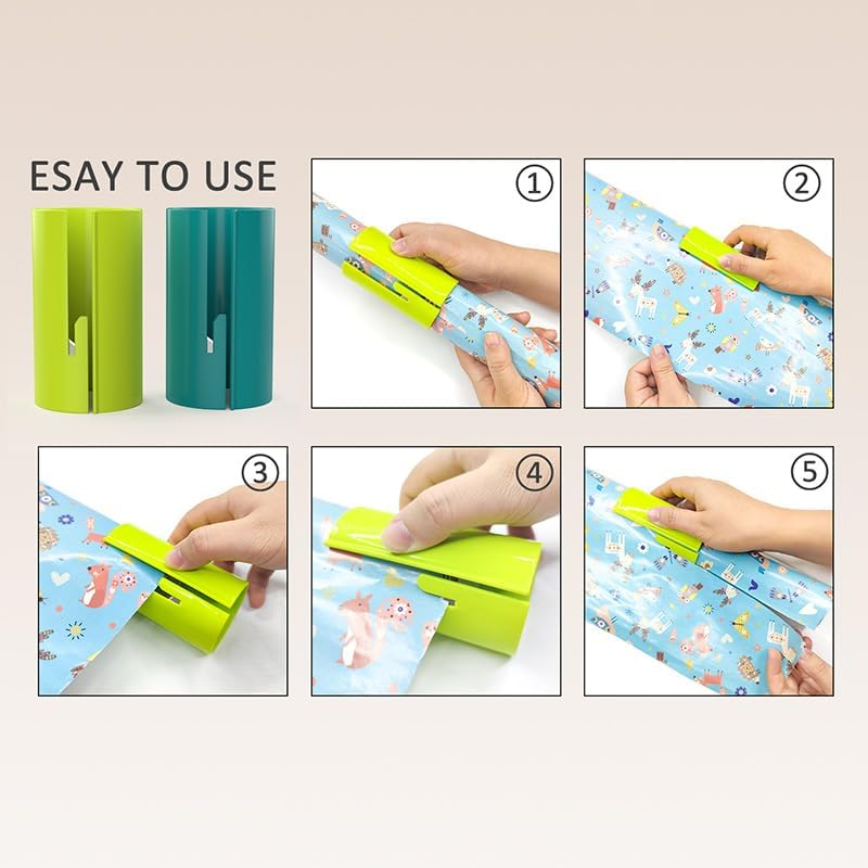 Wrapping Paper Cutter (2-Pack), Sliding Gift Wrap Cutter, Wrapping Paper Cutter Tool Tube, Easy to Cut Gift Wrapping Paper Rolls
