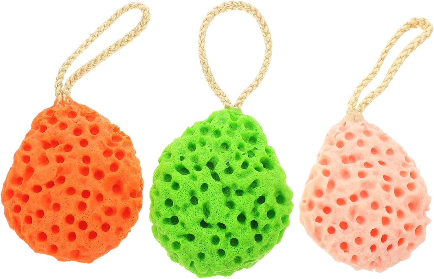 Beatifufu 3Pcs Portable Face Scrubbers Facial Cleansing Sponge Exfoliating Cleansing for Face image number 3