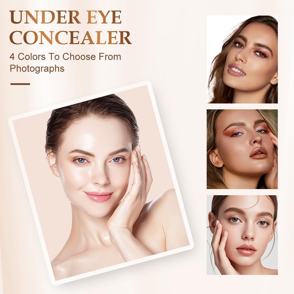 Colored Clay CC Undereye Corrector, under Eye Color Corrector for Dark Circles with Brush,Conceal Hydrating Concealer for Women,Colored Clay CC Undereye Concealer (Light-Medium Peach-2) - Light-Medium Peach-2 image number 6