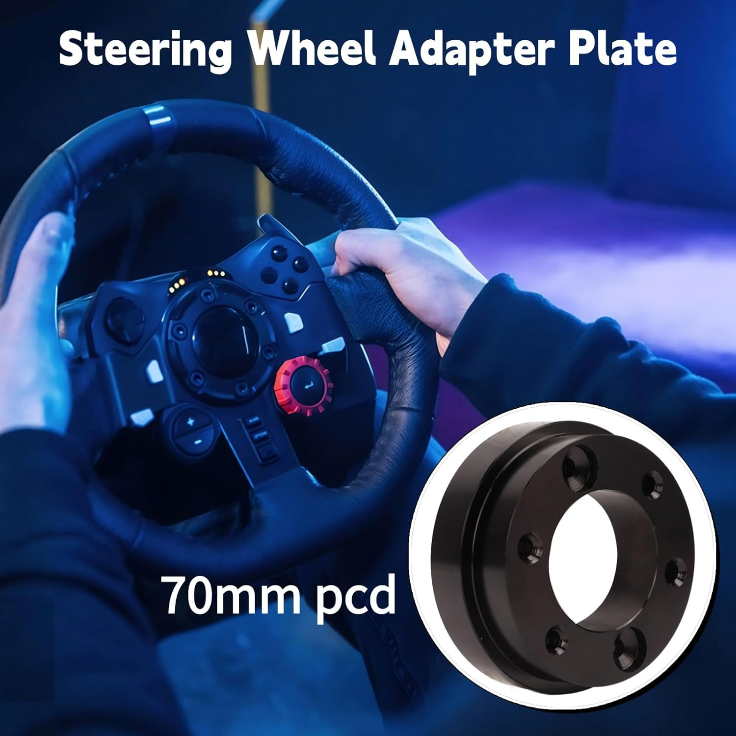 CHICIRIS Steering Wheel Adapter Plate 70Mm for G29 G920 G923, 6 Hole Quick Release Hub, Aluminum Alloy Sim Racing Wheel Adapter for Car Enthusiasts image number 2
