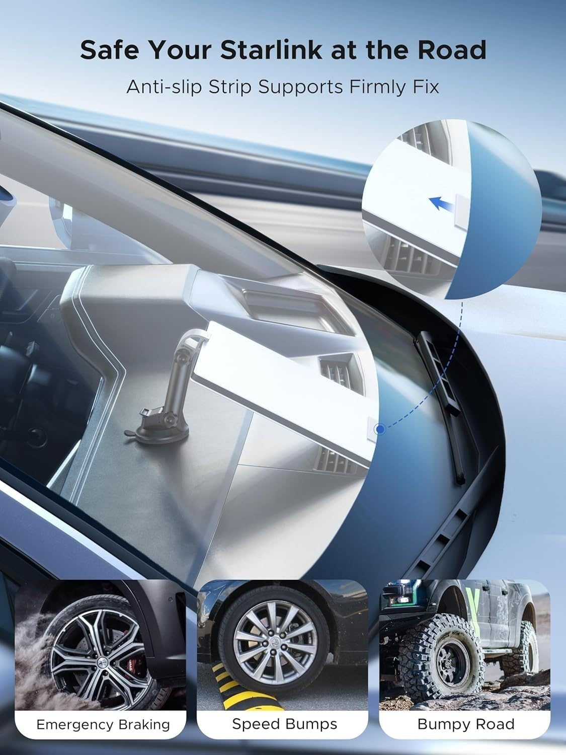 ​​Starlink Mini Suction Cup Car Mount - Heavy Duty 360&deg; Adjustable Sunroof/Roof Kit with 4X Locking Vacuum Cups for RV, Boat, Truck (Windproof & Vibration Proof)​ image number 3