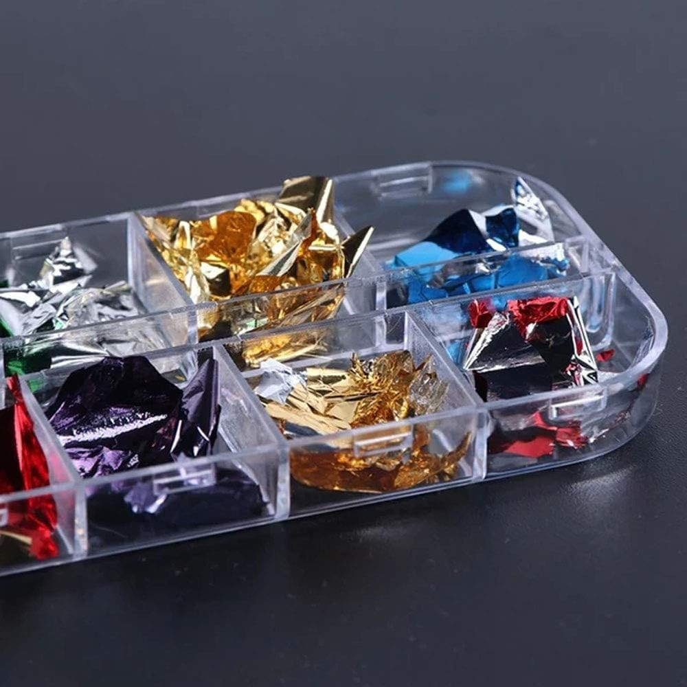 Kalolary 36 Color Chip Glitter Gold Silver Copper Nail Foil Paillette Holographic Sequins for Nail Art Design Decoration (A) image number 2