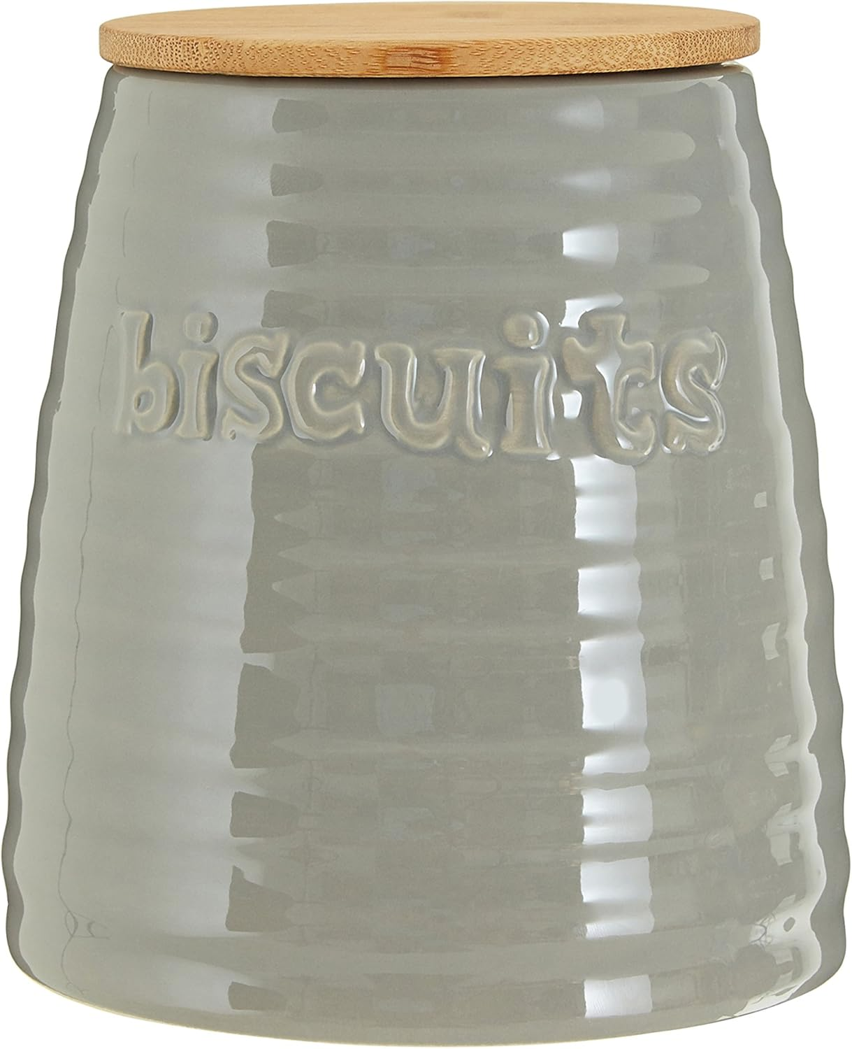 Premier Housewares Biscuit Ceramic Kitchen Storage Jars Grey Cookie Jars for Biscuits Canisters for the Kitchen Tea Coffee Sugar Tea Coffee and Sugar Canisters image number 2