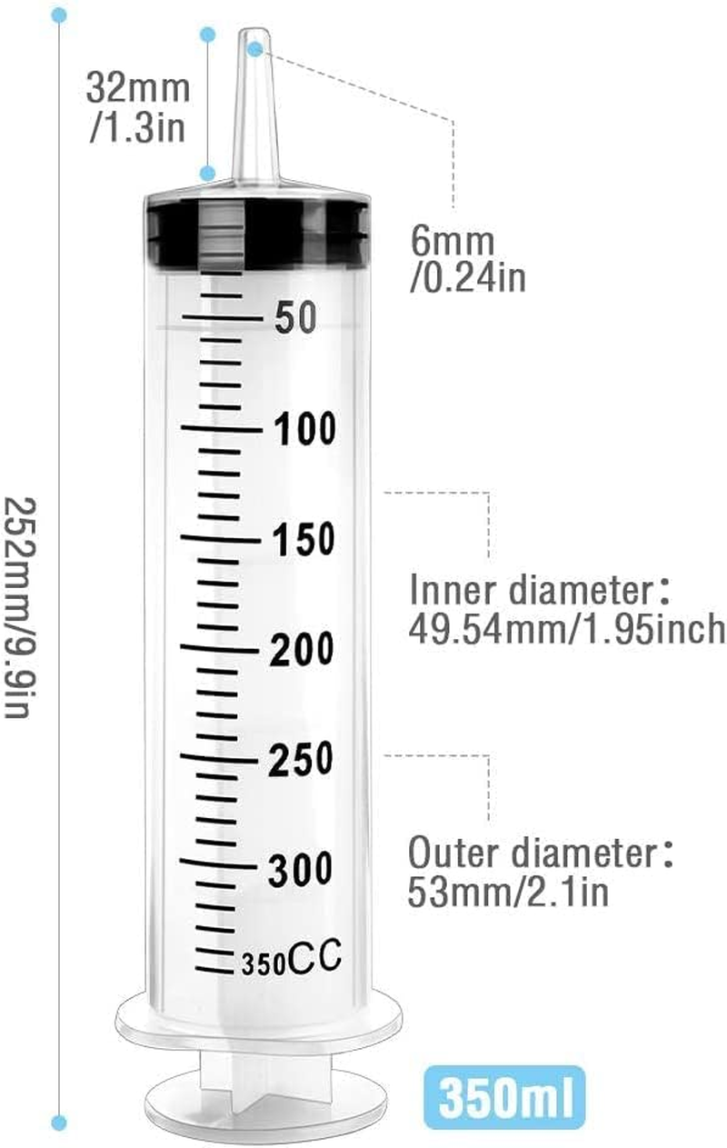 350Ml Syringe Tube Reusable Large Capacity Plastic Syringe with Tube and Cap for Applicator Industrial Experiments Pet Feeding image number 6