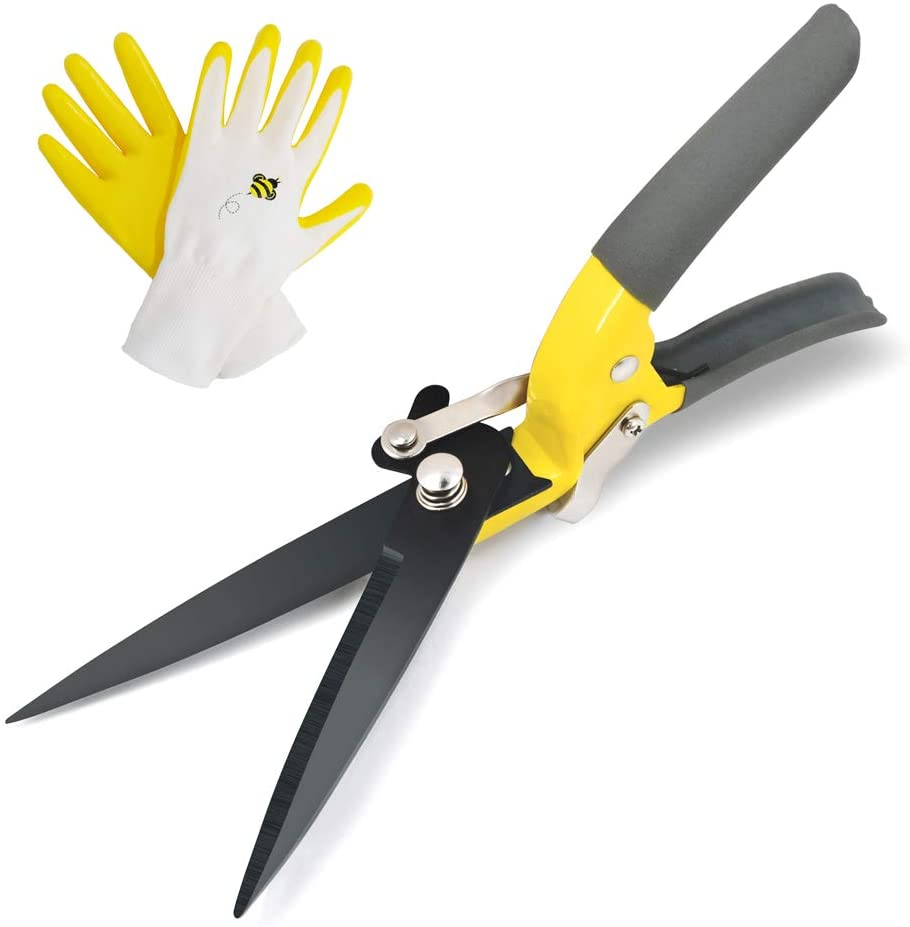 Jardineer Garden Grass Shears, Grass Clippers with Sharp Blade, Smooth Cut Grass Shears with Non-Slip Grip. Garden Shears Good for Trimming Various Grasses image number 2